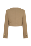 Marielle Button Up Cropped Jacket Taupe