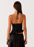 Mariella Linen Top Black