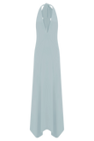 Juliet Slinky Maxi Dress With Scarf Pale Blue