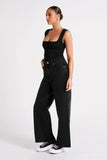 Linley Recycled Nylon Long Line Top Black