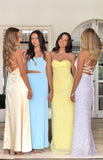 Ashley Yellow Sequin Strapless Maxi Dress