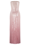 Miranda Strapless Sequin Maxi Dress Ombre Pink