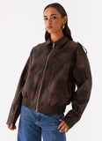 Chicago Bomber Jacket Chocolate