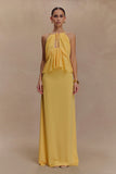Katalina Chiffon Maxi Skirt Butterscotch
