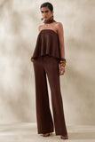 Seloria Brown Wide Leg Trouser
