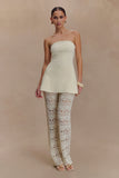 Trena Crochet Knit Pants Ivory