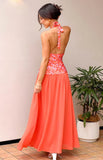 Roxanne Orange Floral Maxi Dress
