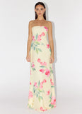 Bronte Strapless Maxi Dress Lemon Soleil
