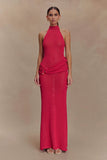 Reece Halter Knit Maxi Dress Dragonfruit