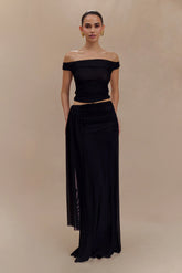 Arna Mesh Maxi Skirt Black