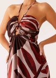 Ramona Linen Maxi Dress Cinnamon Palm