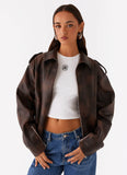 Chicago Bomber Jacket Chocolate