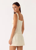 Posy Satin Top Ivory