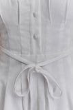 Aysha Buttoned Linen Mini Dress White