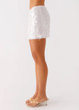 Salihah Sequin Shell Mini Skirt White