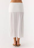 Connect My Heart Midi Skirt White