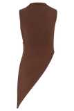 Suong High Neck Gathered Top Mocha