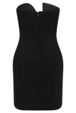 Paulina Velvet Strapless Mini Dress Black