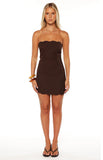 Harvey Brown Strapless Scallop Mini Dress