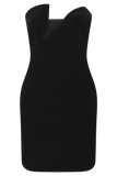 Paulina Velvet Strapless Mini Dress Black
