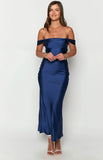 Ella Navy Off Shoulder Formal Maxi Dress