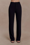 Maude Crepe Straight Leg Pants Black