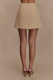 Camilla Boucle Mini Skirt Light Taupe