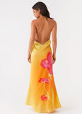 Chloe Maxi Dress Orange Floral