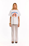 Cordelia White Sequin Wide Leg Pants