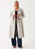 Frenchy Oversized Trench Coat Stone