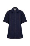 Maya Oversized Denim Shirt Indigo Blue