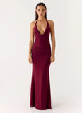 Eyes Closed Maxi Dress Dark Cherry