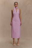 Simona Halter Neck Midi Dress Blush Pink