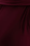 Cordy Burgundy High Neck Maxi Dress With Scarf Detail