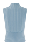 Indy Pointelle Knit Top Cornflower Blue