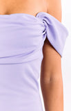 Zoella Lilac Off The Shoulder Crepe Mini Dress