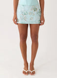 Solaire Low Rise Mini Skirt Pistachio