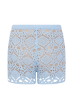 Aeline Crochet Knit Shorts Sky Blue
