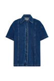 Maya Oversized Denim Shirt Dark Blue
