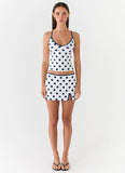 Elliot Mini Skirt Porcelain Blue Polka Dot