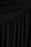 Bexley Black Bardot Neck Draped Maxi Dress With Long Mesh Sleeves