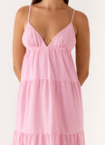 Lotty Linen Maxi Dress Pink
