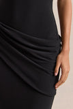 Lyssy Black High Neck Maxi Dress With Mesh Detail