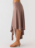 Jisoo Asymmetric Midi Skirt Desert Taupe