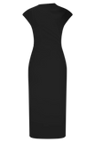 Lorena Cotton Midi Dress Black