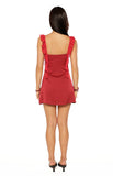 Joyce Burgundy Satin Mini Dress