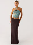 Star Girl Chiffon Maxi Skirt Cool Chocolate