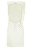 Henley Slinky Drape Mini Dress Ivory