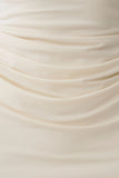 Vina Gathered Jersey Midi Dress Ivory