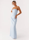 Aster Bloom Maxi Dress Blue